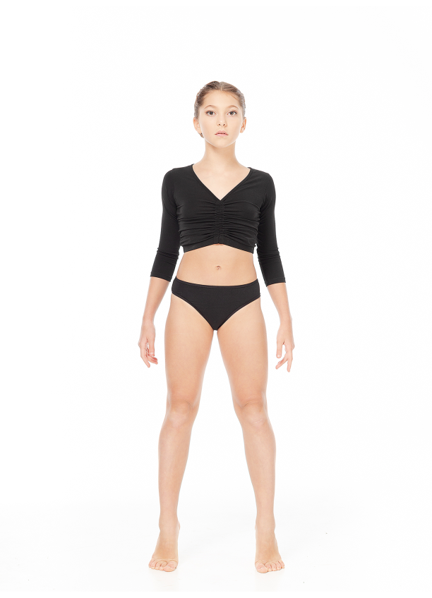 Brief TR340 for a girl, Black, cotton