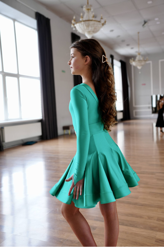 Бейсик BS536DR-372# для девочки, изумрудный, бифлекс итальянский