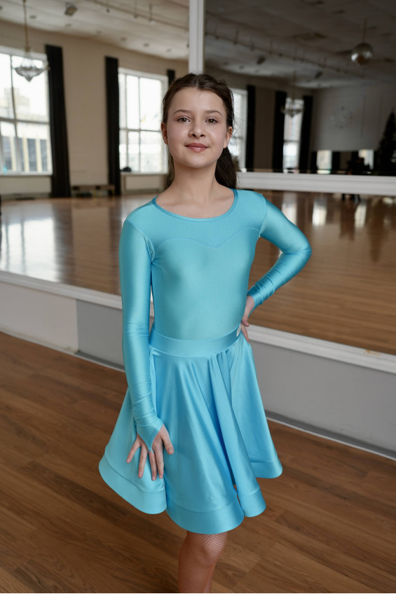 Бейсик BS319DR-402# для девочки, голубой, бифлекс итальянский