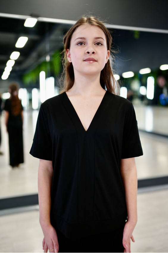 Блуза BL947KR для дівчинки, чорний, віскоза