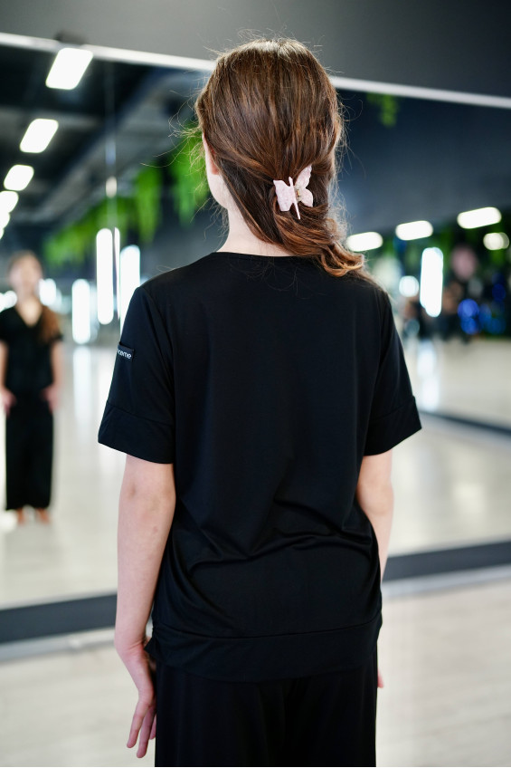 Блуза BL947KR для дівчинки, чорний, віскоза