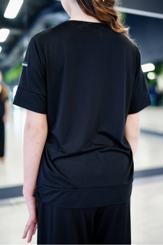 Блуза BL947KR для дівчинки, чорний, віскоза