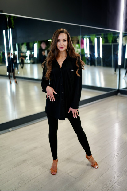 Footless leggings L61-12 female, black, cotton