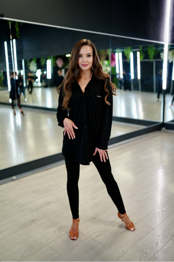 Footless leggings L61-12 female, black, cotton