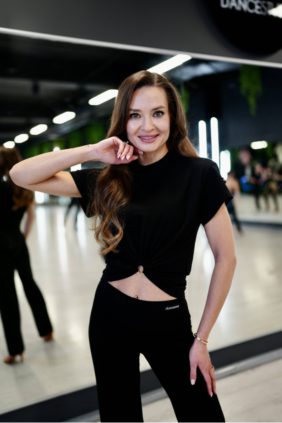 Crop top TP954 female, black, cotton