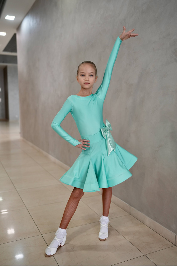 Гардероб GR1000# для дівчинки, м'ятний, біфлекс, гіпюр