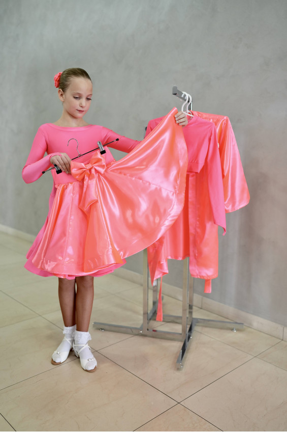 Гардероб GR1001# для дівчинки, корал, біфлекс, атлас