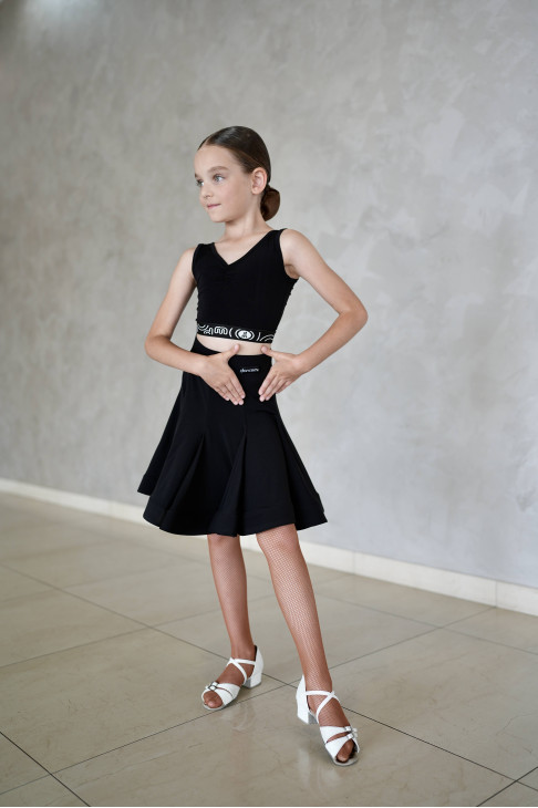 Skirt UL372-14# for a girl, black, crepe