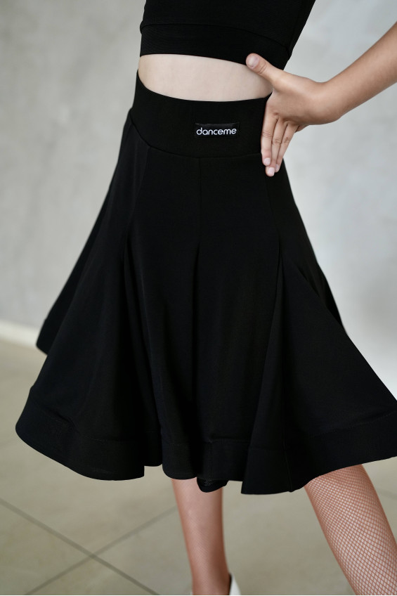 Спідниця UL372-9-14# для дівчинки, чорний/фуксія, масло