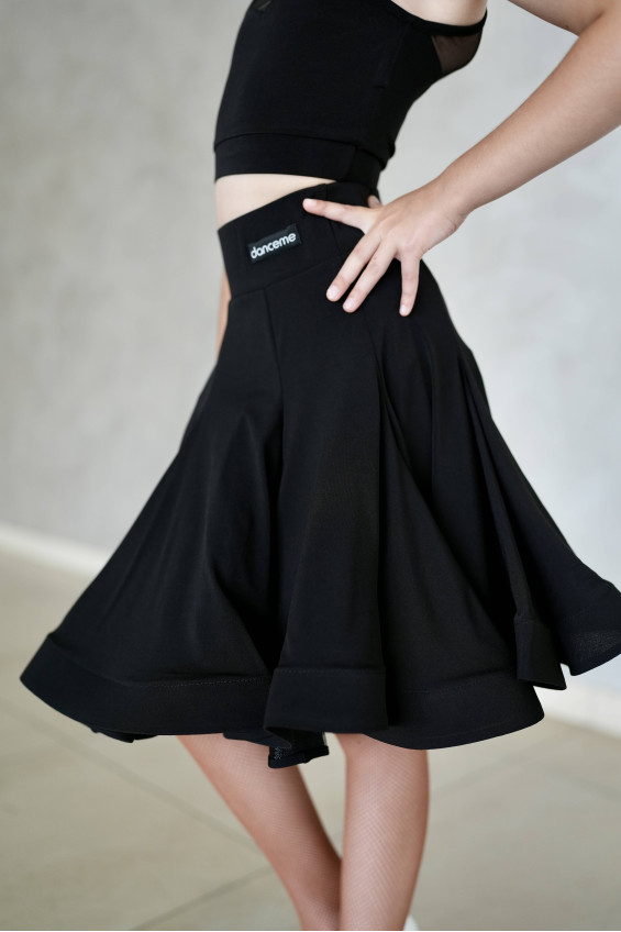 Спідниця UL372-9-14# для дівчинки, чорний/фуксія, масло