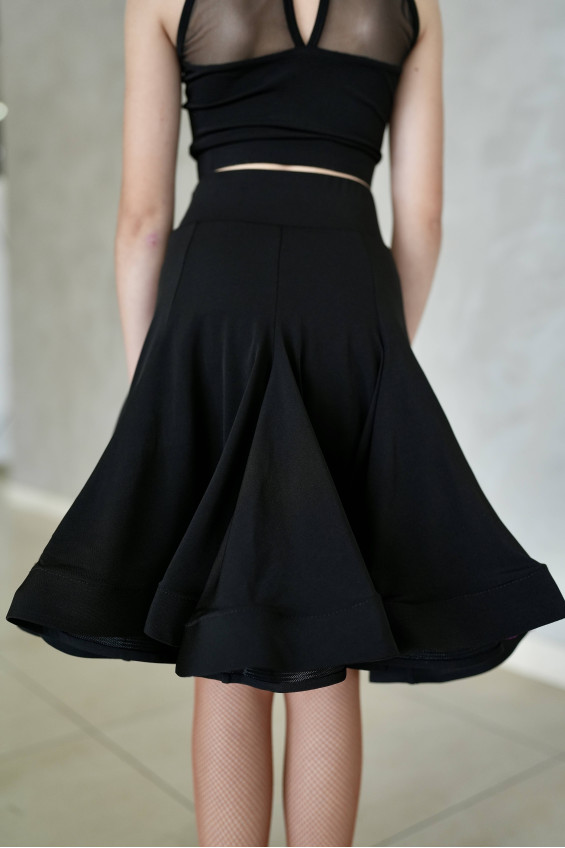 Спідниця UL372-9-14# для дівчинки, чорний/фуксія, масло