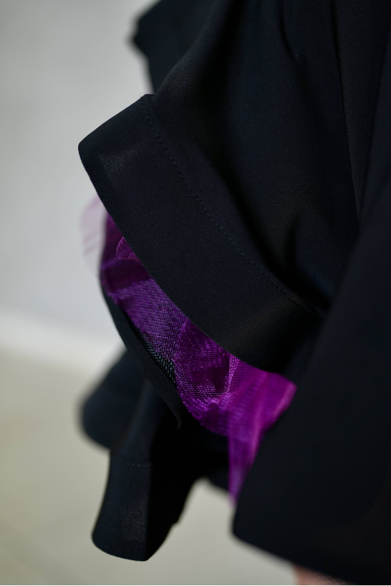 Спідниця UL372-9-14# для дівчинки, чорний/фуксія, масло