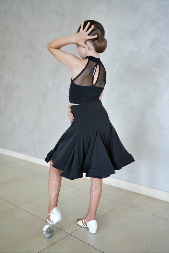 Спідниця UL372-9-14# для дівчинки, чорний/фуксія, масло