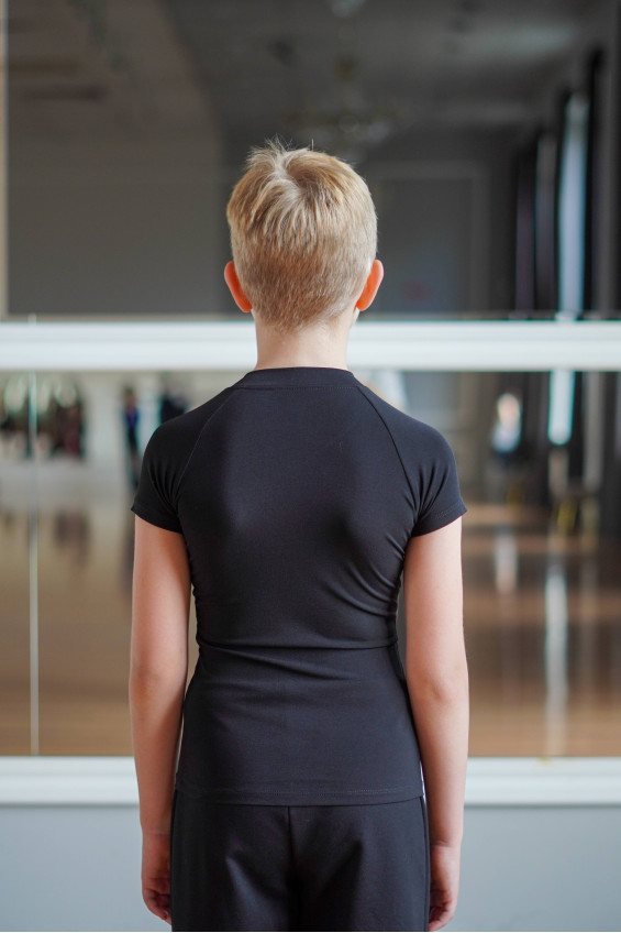 Футболка дитяча F727KR чорний, масло