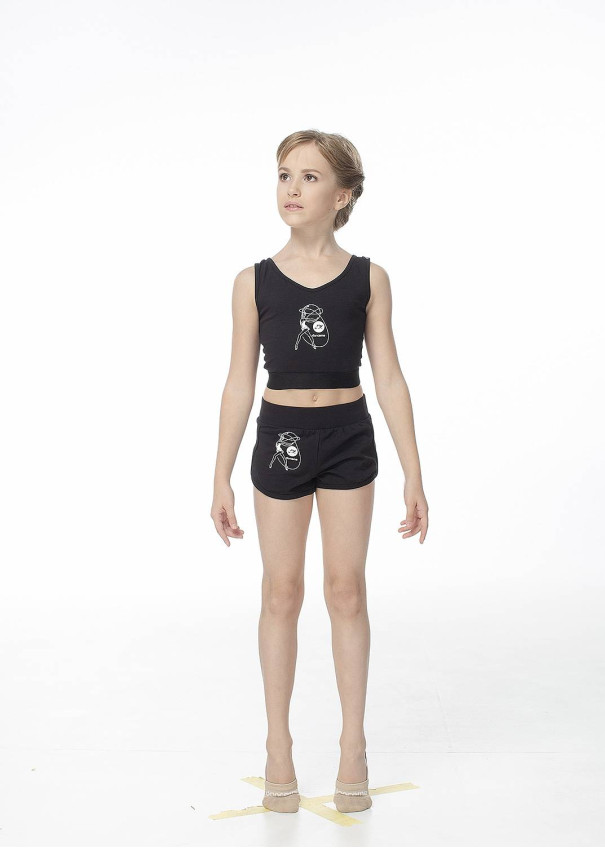 Топ TP608-7 для дівчинки, чорний, бавовна