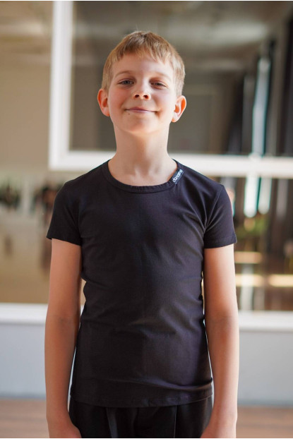 Children's T-shirt F74KR black, cotton