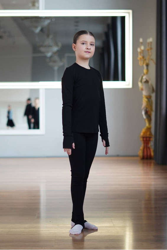 Лосини Гімнастичні L253-23 для дівчинки, чорний, бавовна