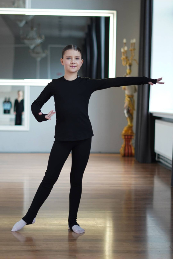 Лосини Гімнастичні L253-23 для дівчинки, чорний, бавовна