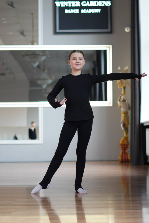 Лосини Гімнастичні L253-23 для дівчинки, чорний, бавовна