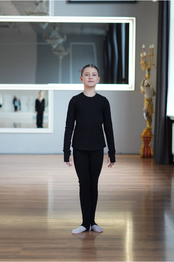 Лосини Гімнастичні L253-23 для дівчинки, чорний, бавовна