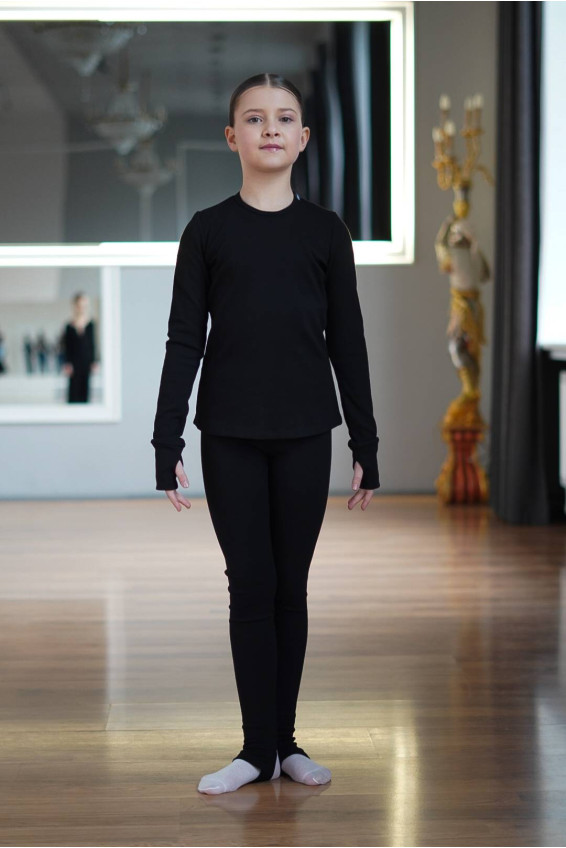 Лосини Гімнастичні L253-23 для дівчинки, чорний, бавовна