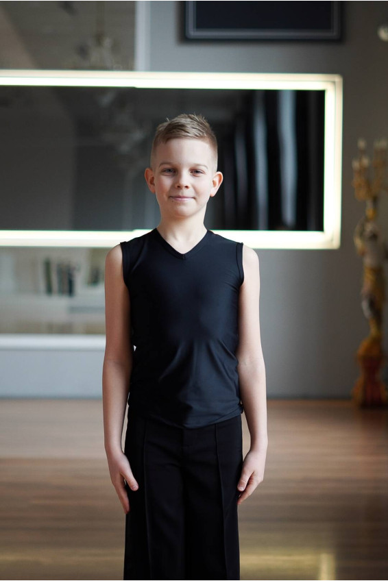 Жилет G696 для мальчика, черный, бифлекс матовый