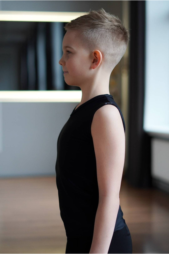 Жилет G696 для мальчика, черный, бифлекс матовый