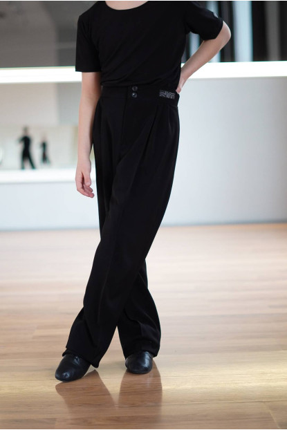 Штани BRM757 для хлопчика, чорний, костюмна тканина