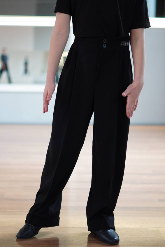 Штани BRM757 для хлопчика, чорний, костюмна тканина