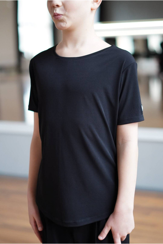 T-Shirt F765KR for a boy, Black, crepe