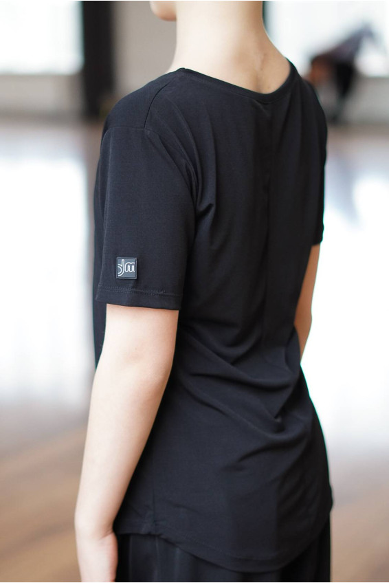 T-Shirt F765KR for a boy, Black, crepe