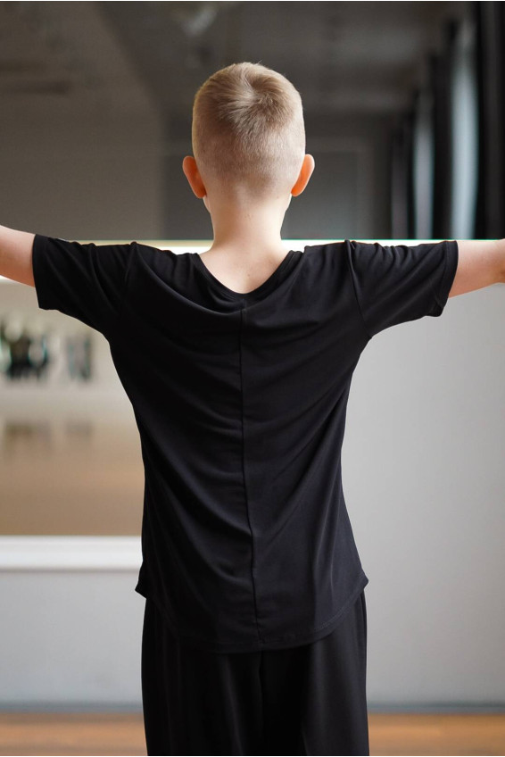 T-Shirt F765KR for a boy, Black, crepe