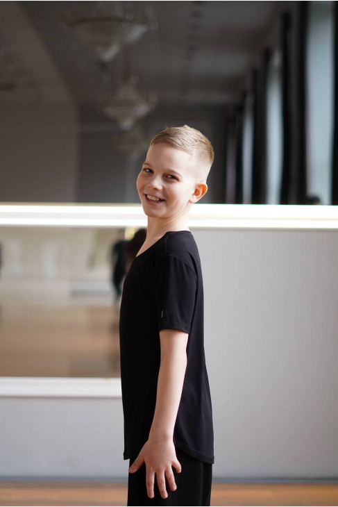 Футболка F765KR для хлопчика, чорний, масло