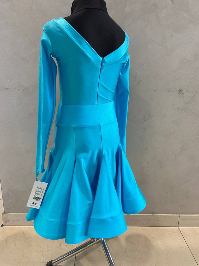 Juvenile dress BS536DR-372# for a girl, light blue, italian lycra