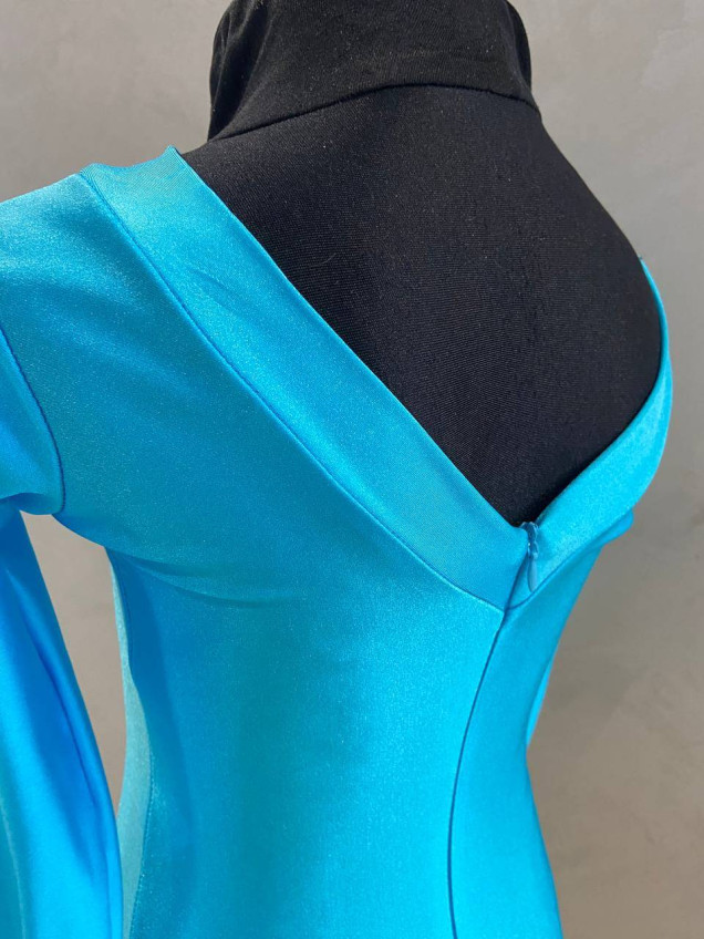 Juvenile dress BS536DR-372# for a girl, light blue, italian lycra