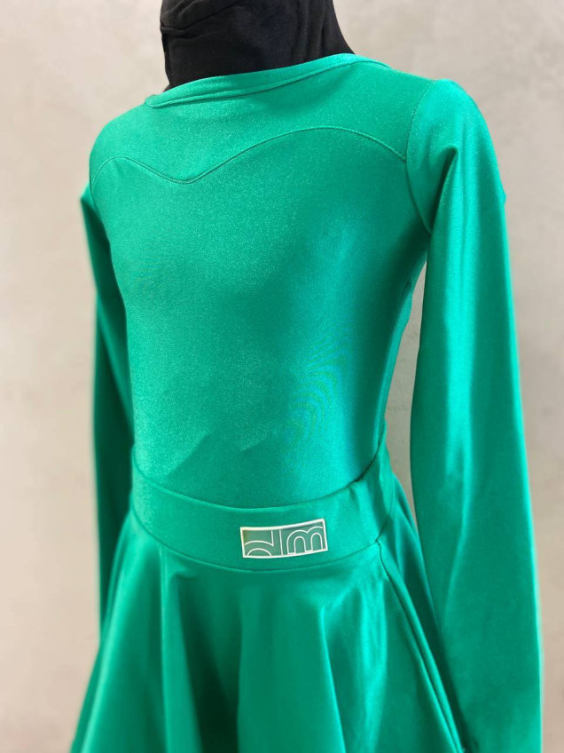 Бейсик BS319DR-402# для девочки, изумрудный, бифлекс итальянский