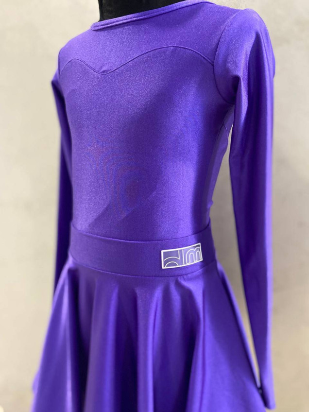 Juvenile dress BS319DR-402# for a girl, black currant, italian lycra