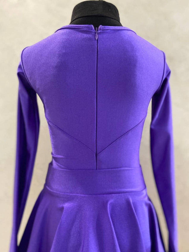 Juvenile dress BS319DR-402# for a girl, black currant, italian lycra