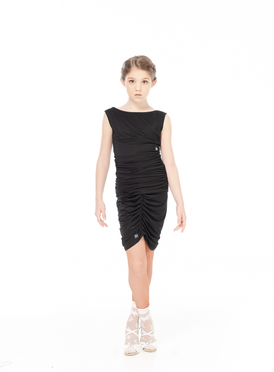 Skirt UL761-14 for a girl, Black, viscose