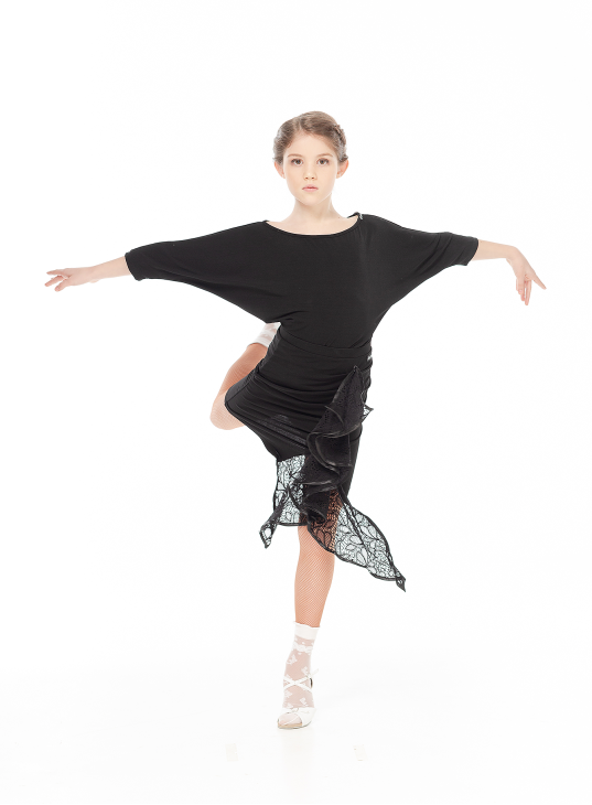 Блуза BL747 для дівчинки, чорний, масло