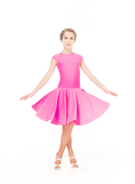 Juvenile dress BS509# for a girl, Pink, matte lycra
