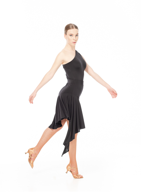 Skirt UL569-14 female, Black, crepe