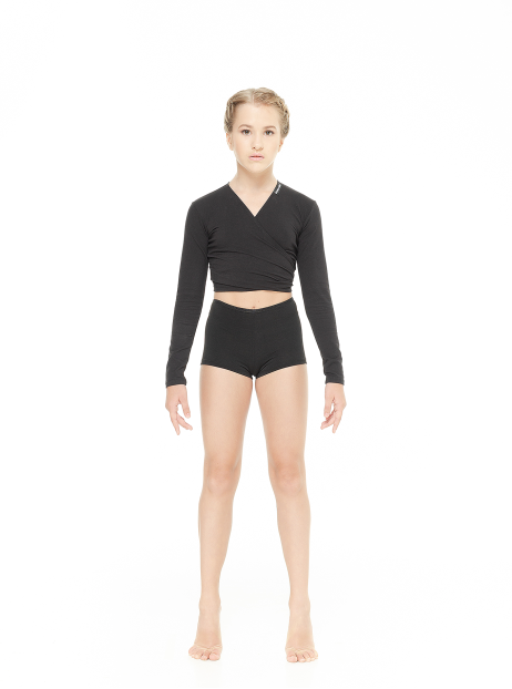 Brief Shorts TR266 for a girl, Black, crepe