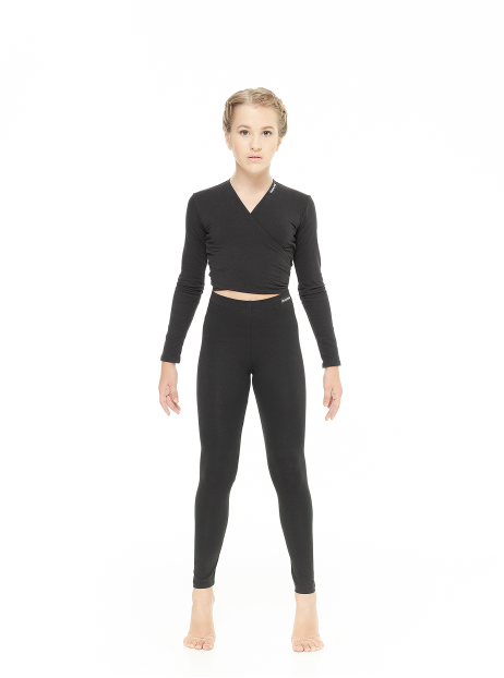 Dance Me Children's leggings, long, L61, cotton, black