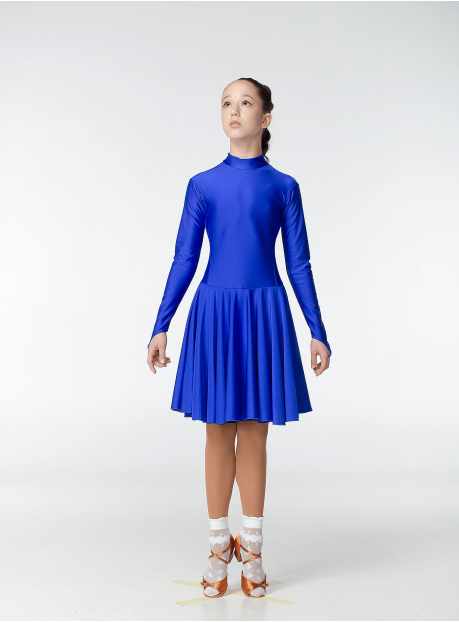 Juvenile dress BS67DR for a girl, electric blue, lycra