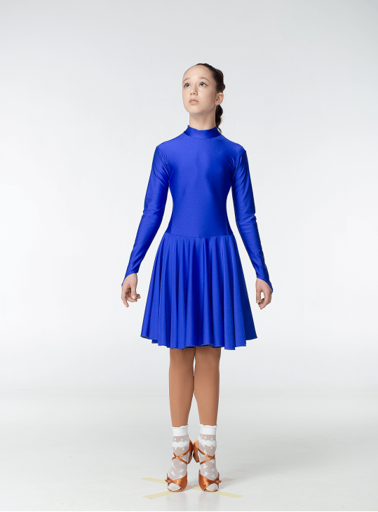 Juvenile dress BS67DR for a girl, Electric Blue, lycra