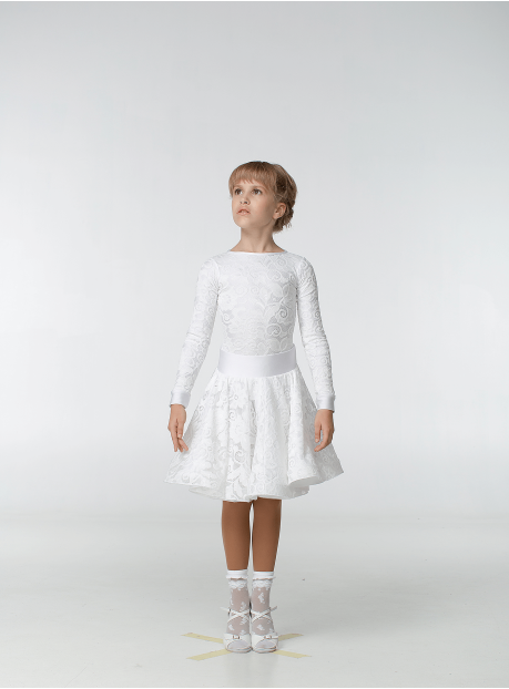 Juvenile dress BS269-274-11# for a girl, white, lycra, lace