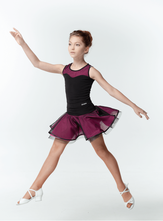 Блуза BL335-3 для дівчинки, чорн/рож, масло, сітка