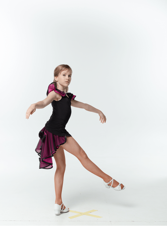 Блуза BL337-3 для дівчинки, чорна/рожева, масло, сітка