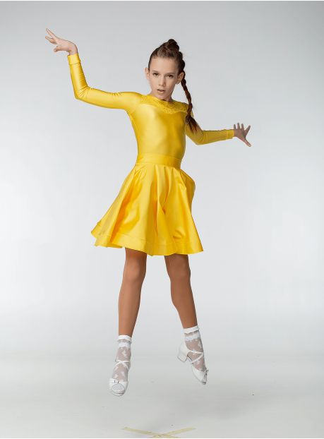 Бейсік BS319DR-402-11# для дівчинки, золотий, біфлекс, гіпюр